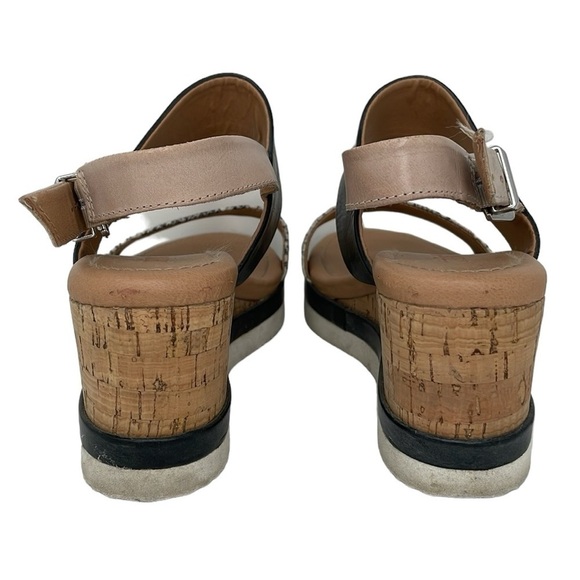 Crevo Sandals Women's 9 Snake Skin Grey Leather Ankle Strap Wedge Cow Hair - Picture 4 of 13